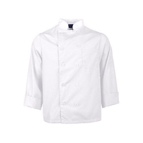 Allpoints 2577WHTM Kng M Lw Chef Coat White Long Sleeve