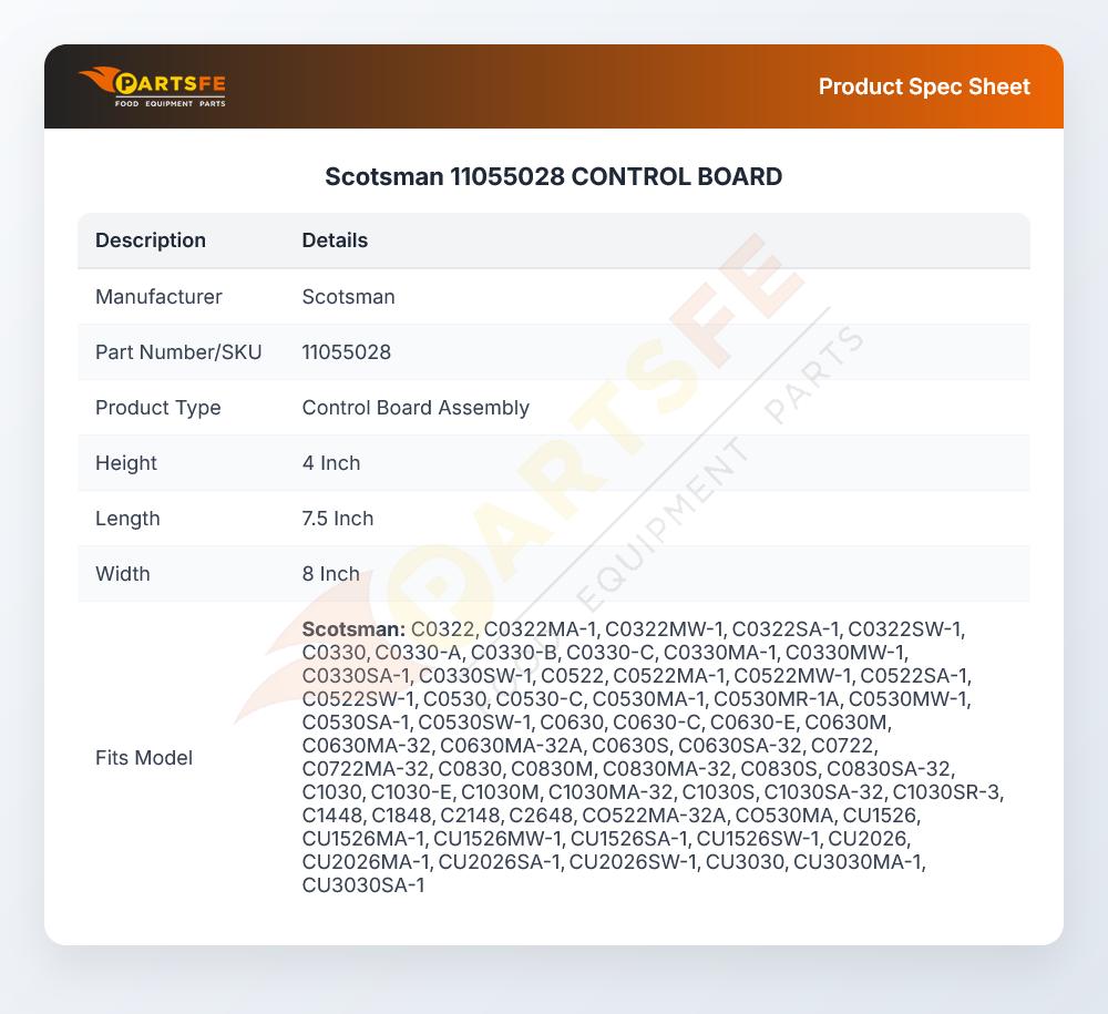 Scotsman 11055028 CONTROL BOARD