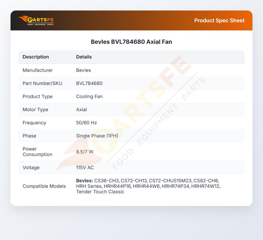 Bevles BVL784680 Axial Fan