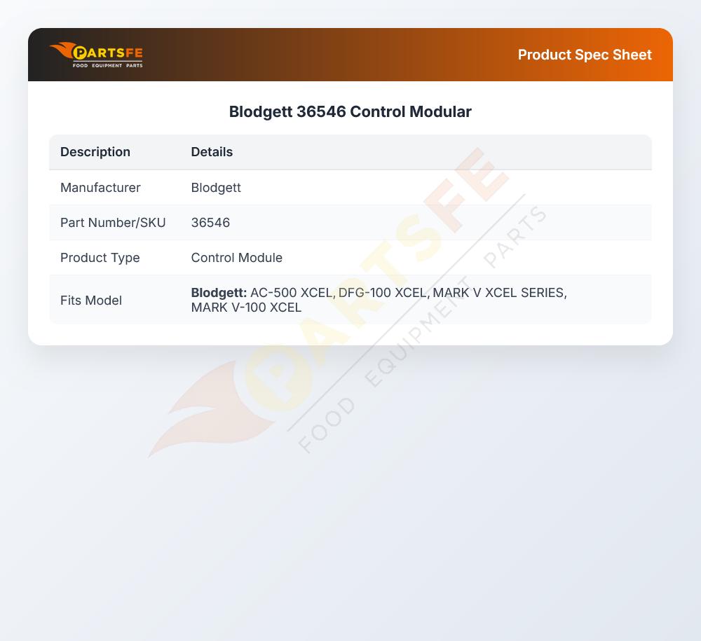 Blodgett 36546 Control Modular