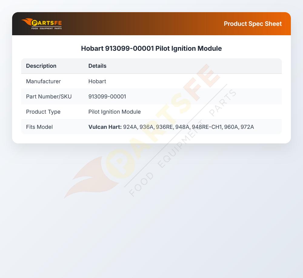 Hobart 913099-00001 Pilot Ignition Module