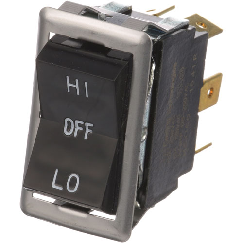 Blodgett BL6503 Rocker Switch DPDT 7/8" X 1-1/2" Black CTR-Off