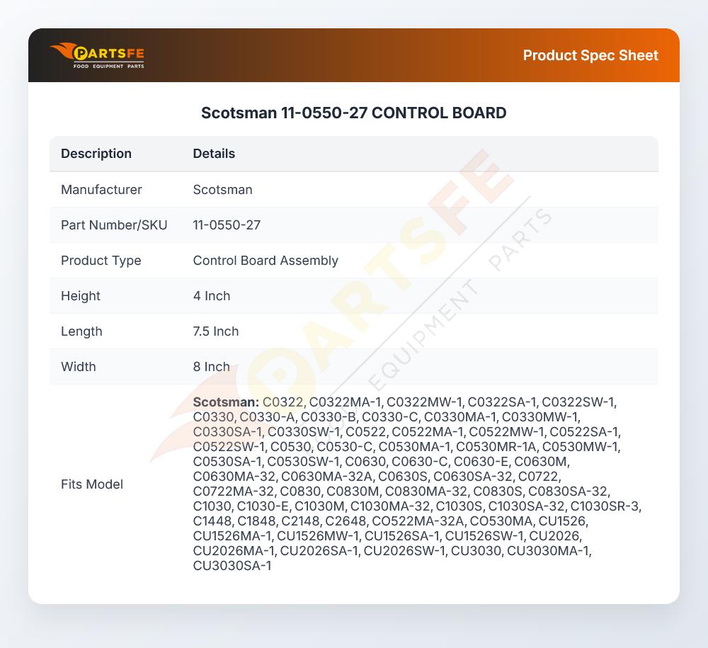 Scotsman 11-0550-27 CONTROL BOARD
