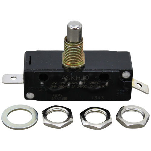 Montague EV18 Push Button Switch W/ 2x 1/4" Tab Term, Mom On/off, 125/250V