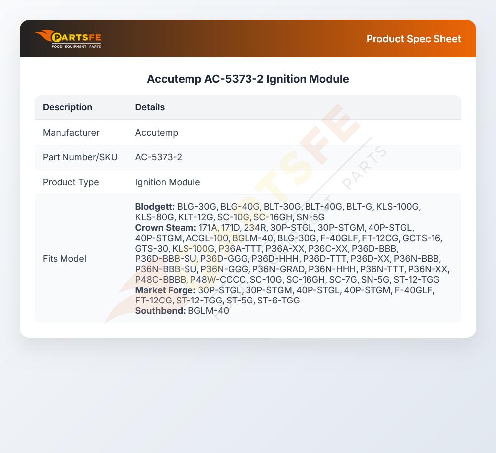 Accutemp AC-5373-2 Ignition Module