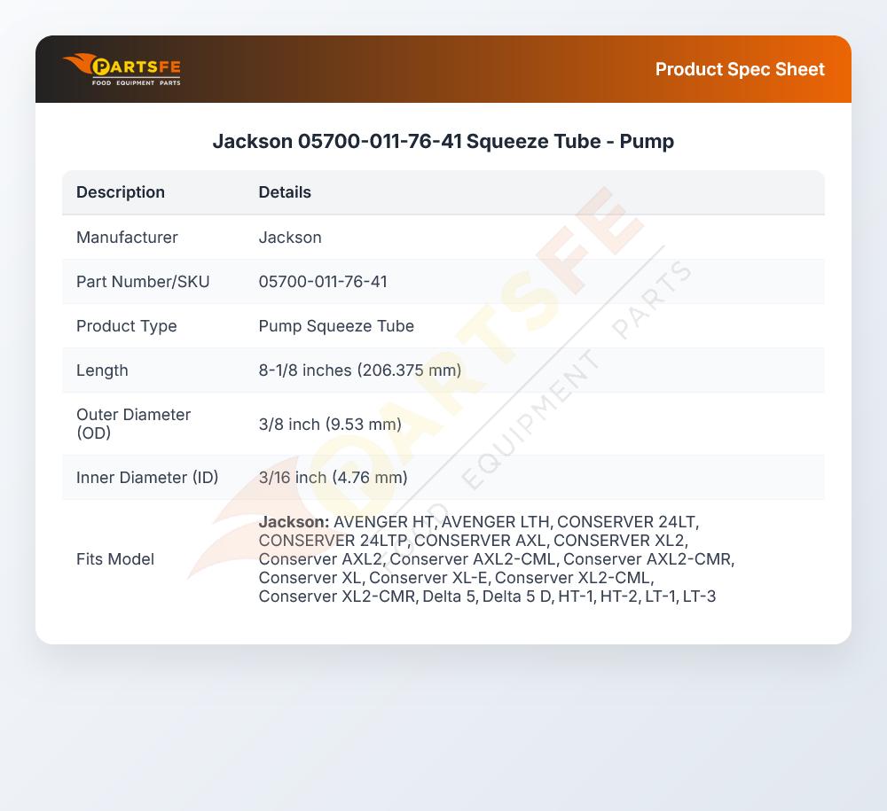 Jackson 05700-011-76-41 Squeeze Tube Pump