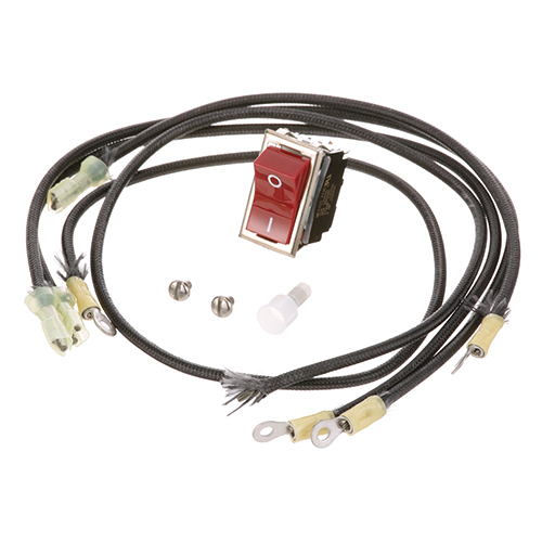 Intermetro RPC13-132 Red Rocker Black Frame  Power Switch W/ I/O Print, 2screws & Wiring terminals