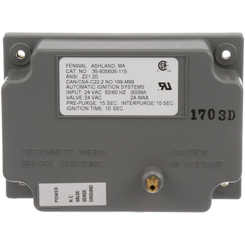 Hobart 354447-00001 50/60HZ Ovens Ignition Control Module, 1/4'Grey Box