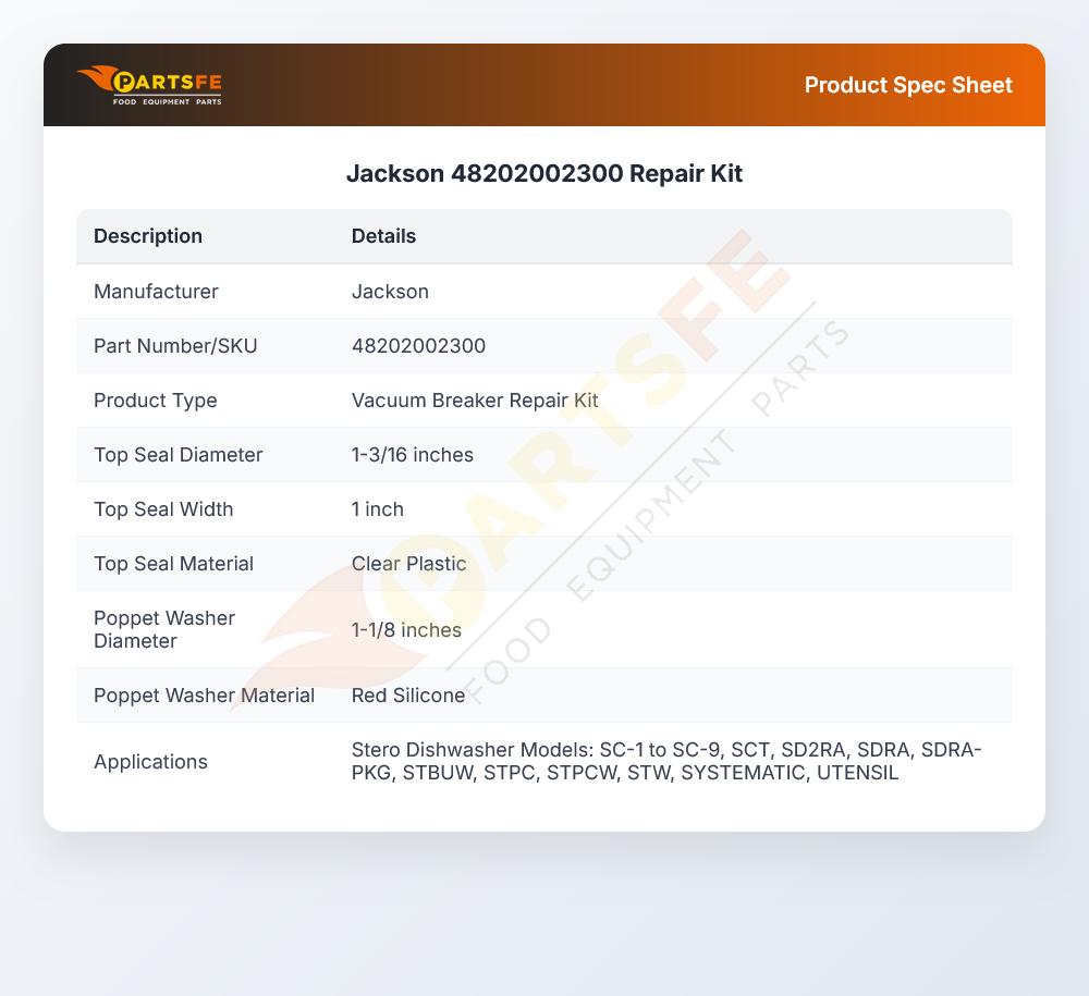 Jackson 48202002300 Repair Kit