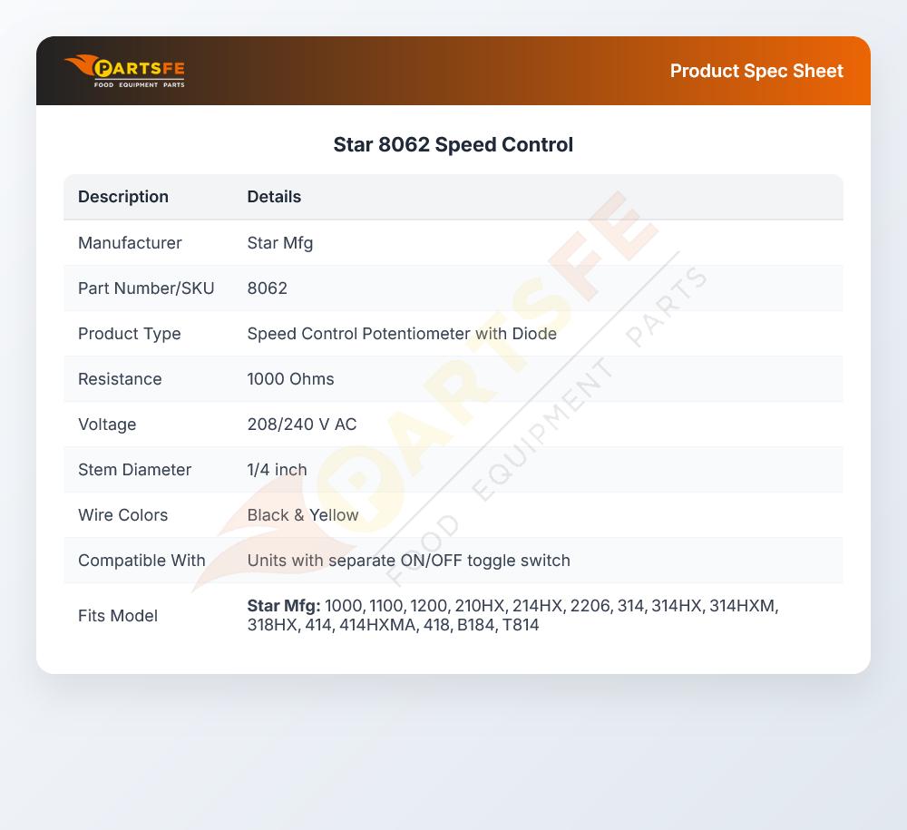 Star 8062 Speed Control