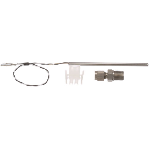 Pitco PTB6718701C S/S Temperature Probe W/ 9" Leads and Parker Fitting, 2 Pin White Terminal Block