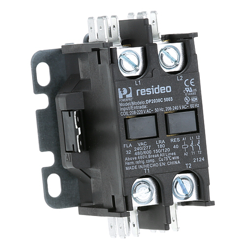Jackson 05945-002-74-20 Dishmachine Relay 2 Pole 30 AMP W/1/4" Male Tab Terminals 208/240V