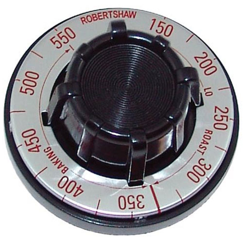 Garland 1017503 Flat Down Thermostat Knob 2-1/2" DIA, ROBERTSHAW-150-550F, "D" MOUNT .290"